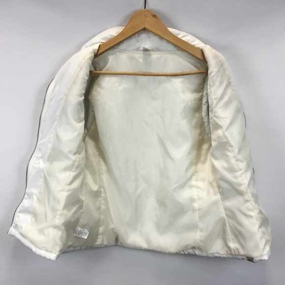 Prana Quilted Sweater Fair Isle Puffer Vest Ivory Full Zip Outdoor Size L - Picture 3 of 9